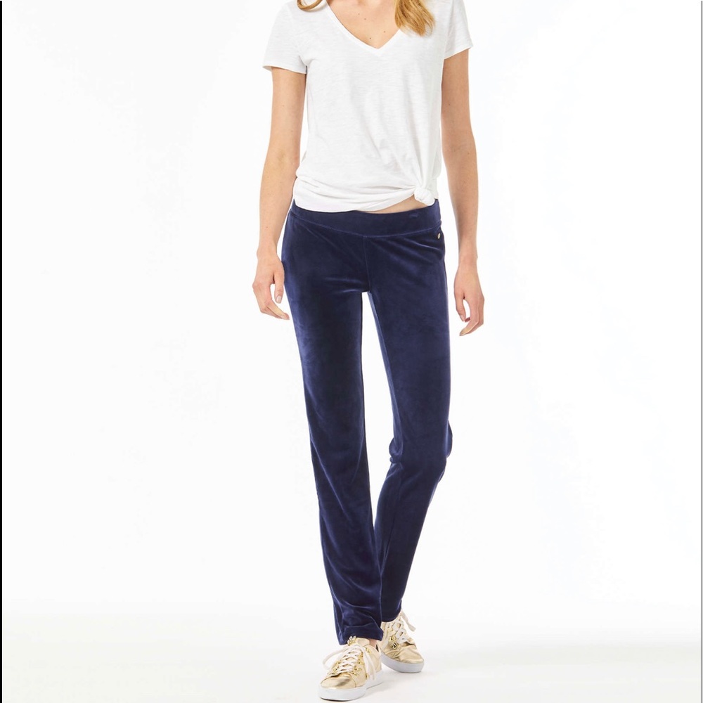 Lilly Pulitzer Jordynne Velour Pant NAVY